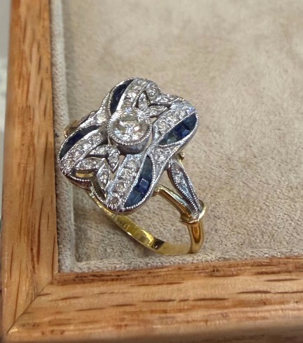 Bague saphir et diamants-photo-4