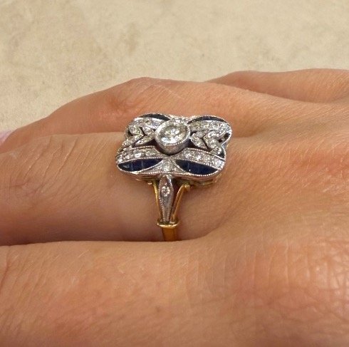Bague saphir et diamants-photo-1