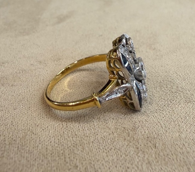 Bague saphir et diamants-photo-4