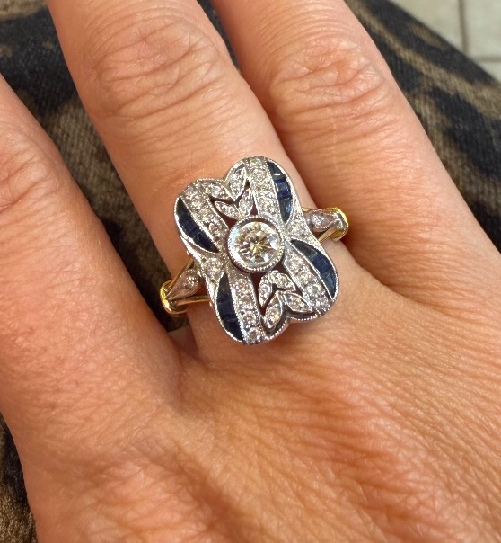 Bague saphir et diamants