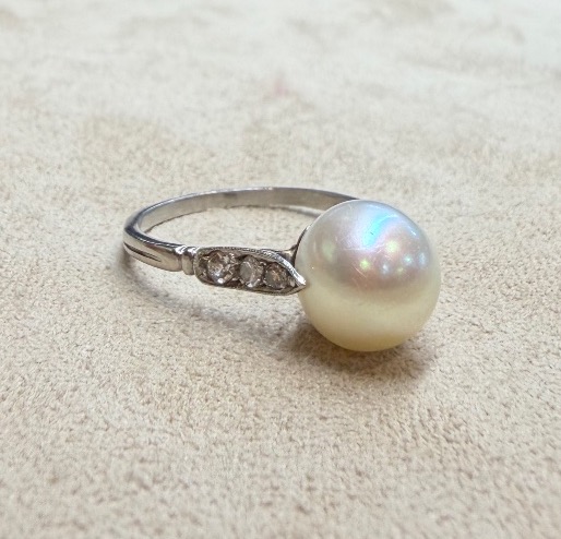 Bague perle et diamants-photo-2