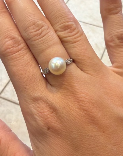 Bague perle et diamants-photo-3
