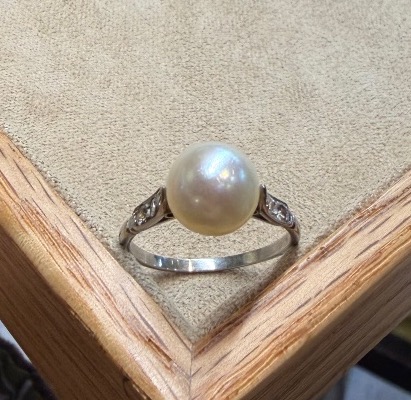 Bague perle et diamants-photo-4