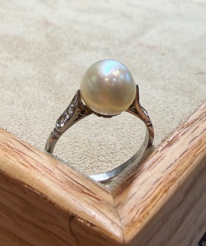 Bague perle et diamants-photo-2