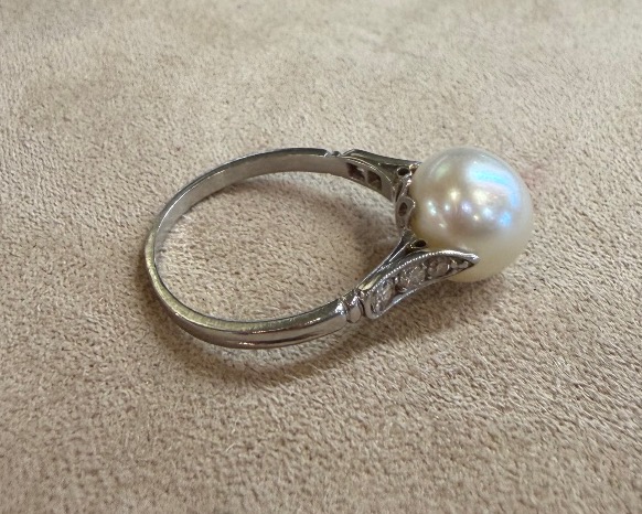 Bague perle et diamants-photo-4