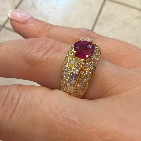 Ruby And Diamond Band Ring-photo-3