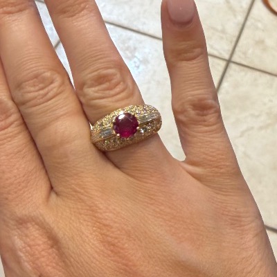 Ruby And Diamond Band Ring-photo-4
