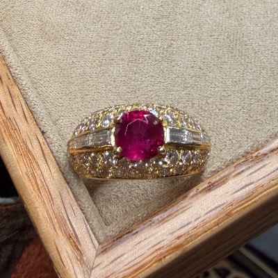 Ruby And Diamond Band Ring-photo-1