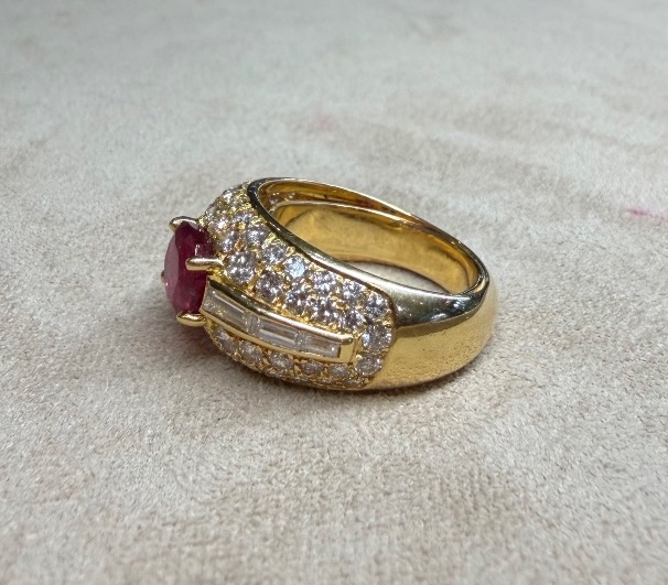 Ruby And Diamond Band Ring-photo-2