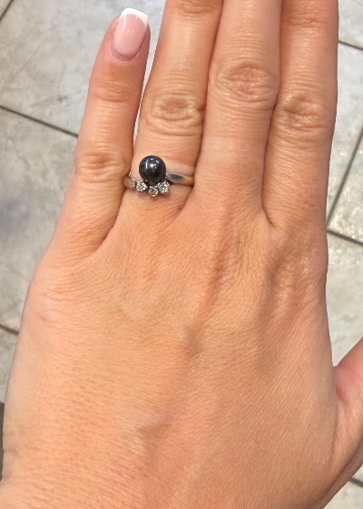 Gray Pearl And Diamond Ring-photo-4