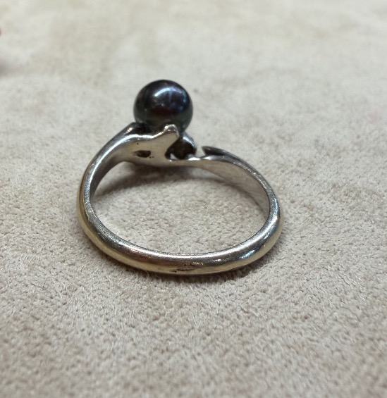 Gray Pearl And Diamond Ring-photo-3