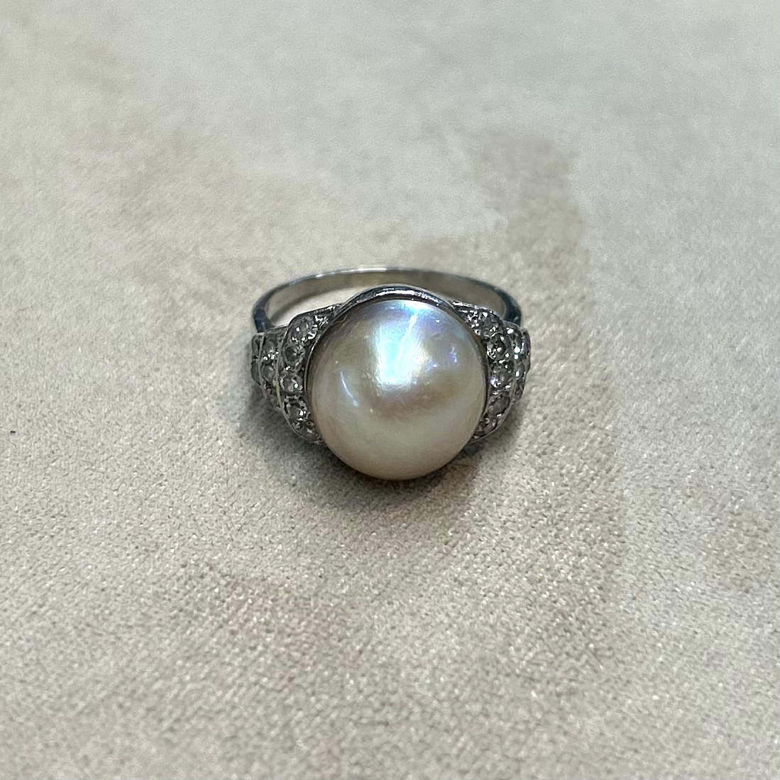 Bague Perle et diamants-photo-2