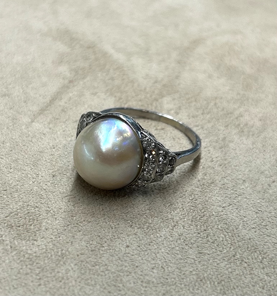 Bague Perle et diamants-photo-4