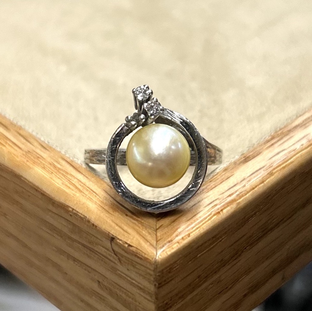 Bague perle et diamants-photo-2