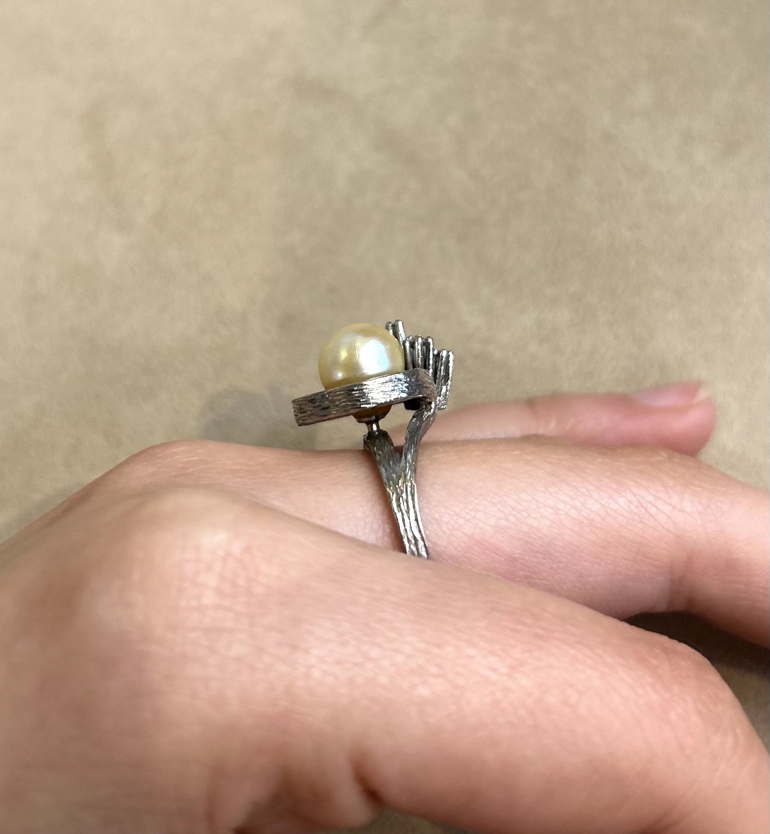 Bague perle et diamants-photo-4