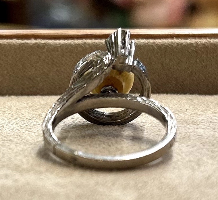 Bague perle et diamants-photo-3