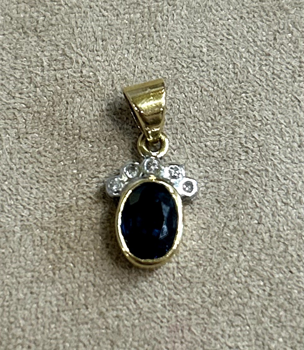 Pendentif Saphir et Diamants-photo-2
