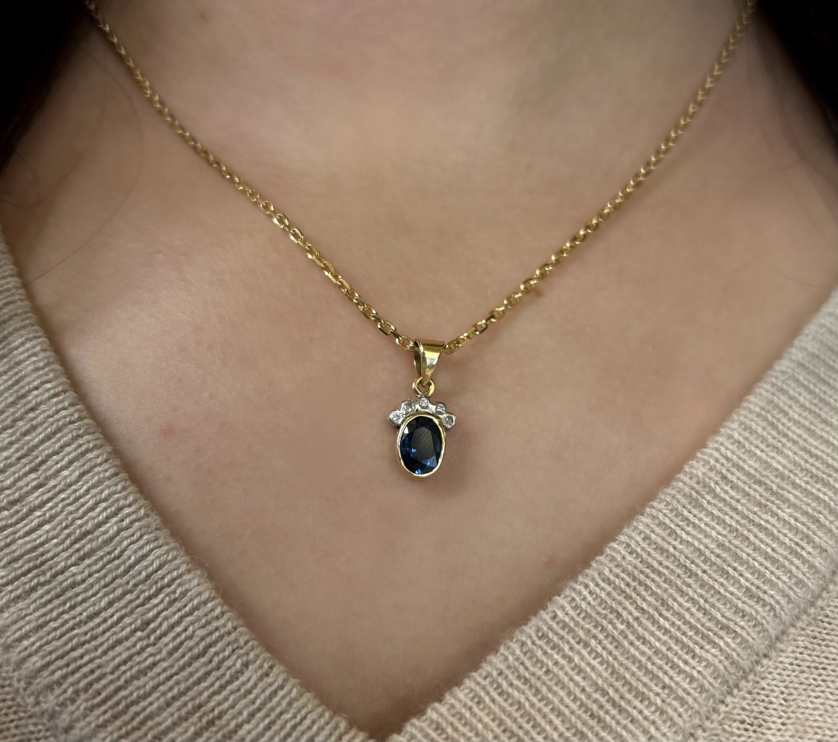 Pendentif Saphir et Diamants