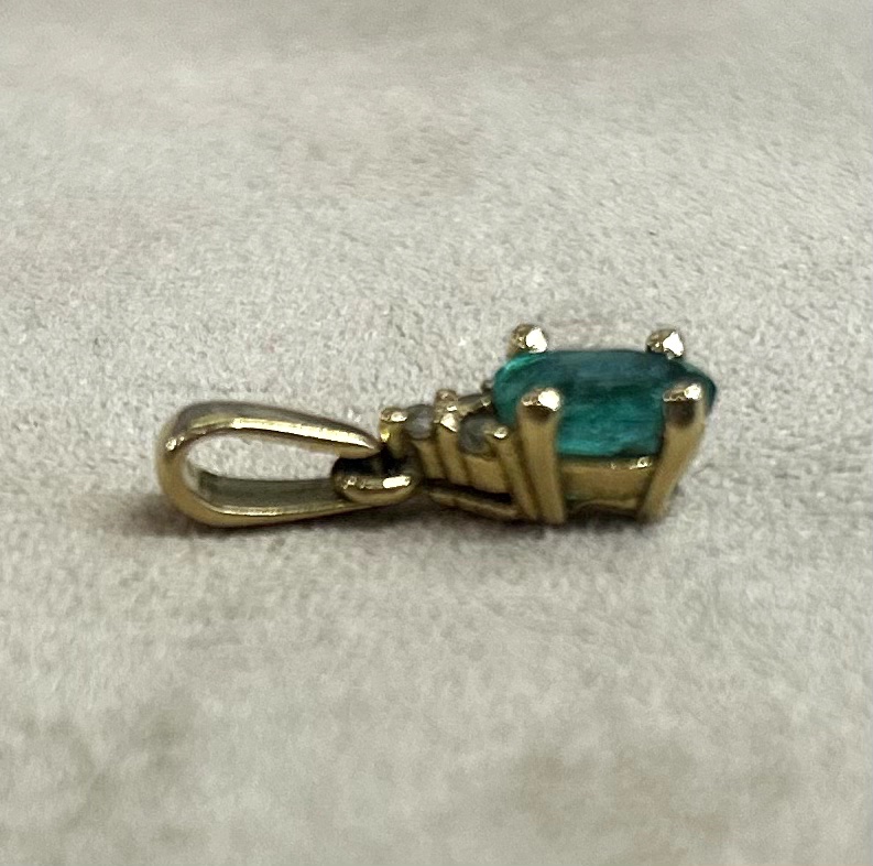 Pendentif Emeraude et Diamants-photo-3