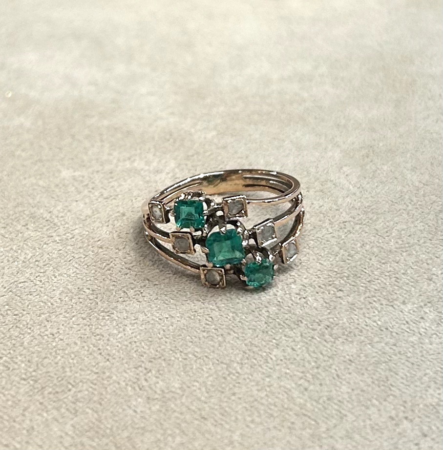 Bague pierres vertes-photo-2