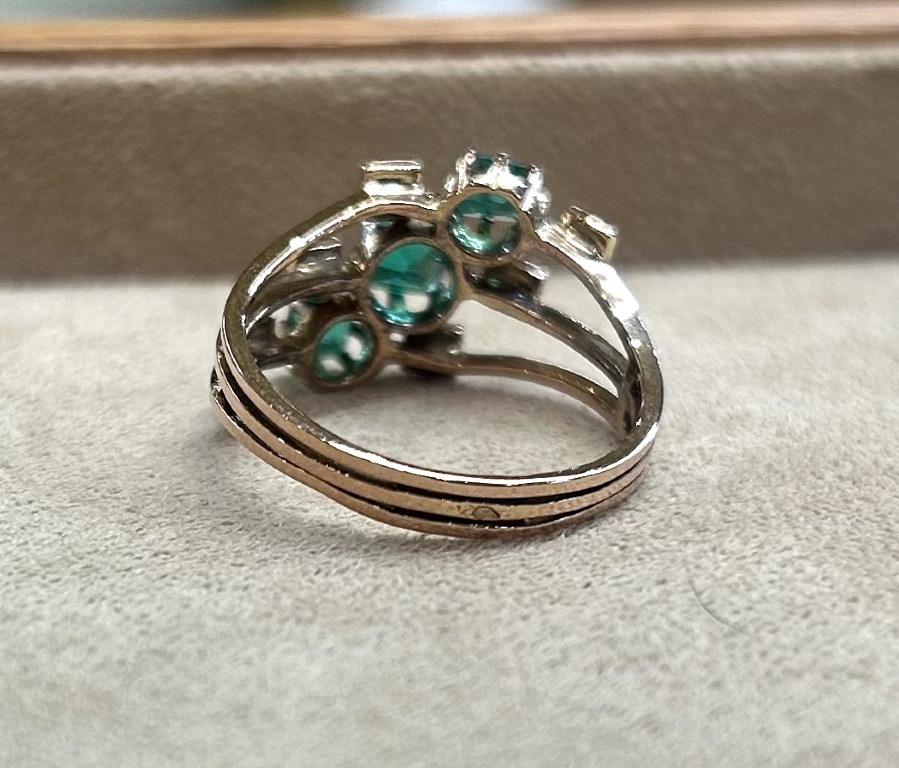 Bague pierres vertes-photo-2