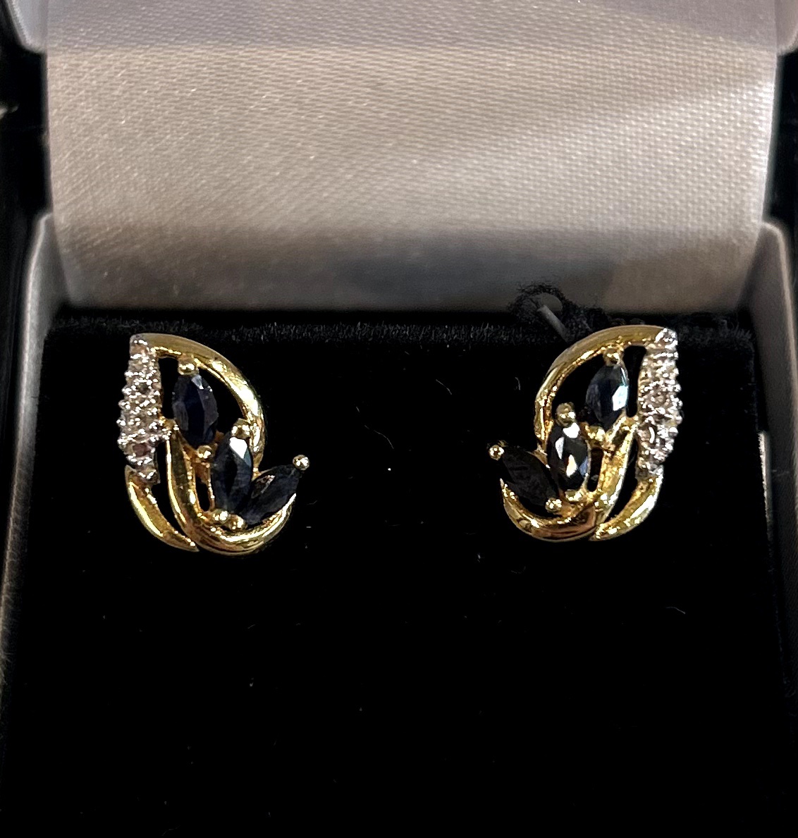 Boucles d'oreilles Saphirs & Diamants-photo-2