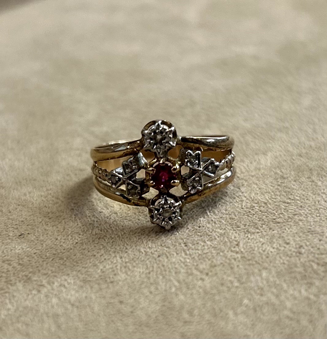 Ruby & Diamond Rose Ring-photo-3