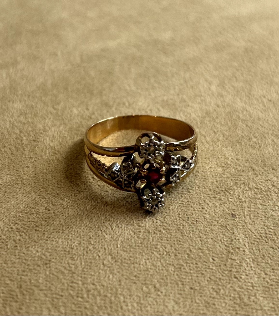 Ruby & Diamond Rose Ring-photo-4