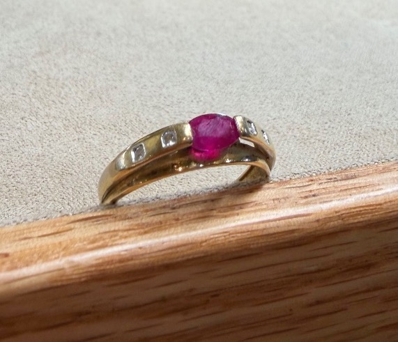Bague ligne Rubis et Diamants-photo-4