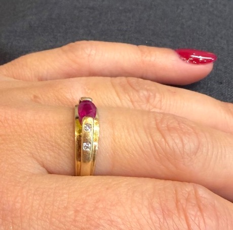 Bague ligne Rubis et Diamants-photo-1