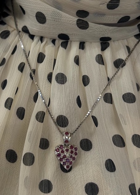 Ruby & Diamond Heart Pendant -photo-2