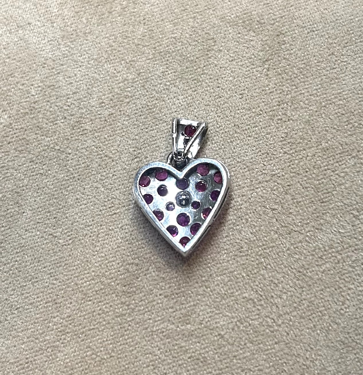 Ruby & Diamond Heart Pendant -photo-3