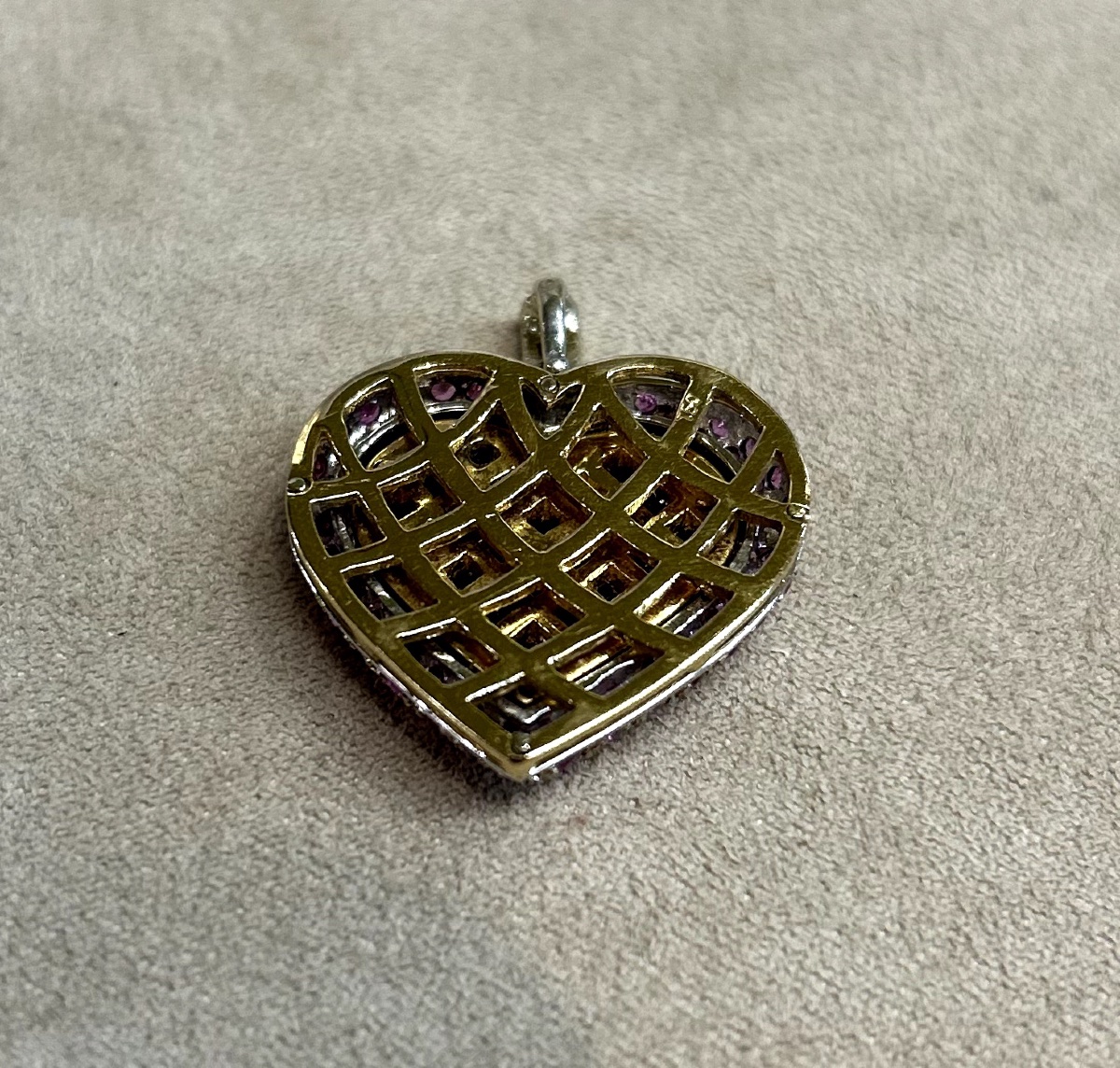 Ruby & Diamond Heart Pendant -photo-3
