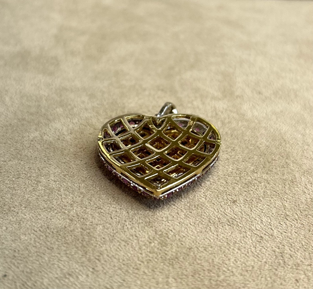 Ruby & Diamond Heart Pendant -photo-2