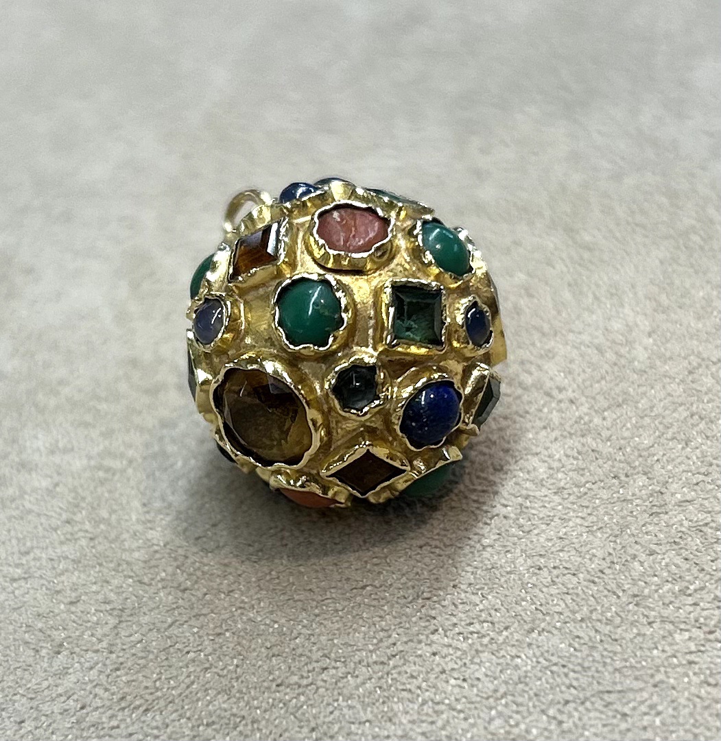 Pendentif Corail Turquoise Lapis & Grenat-photo-4