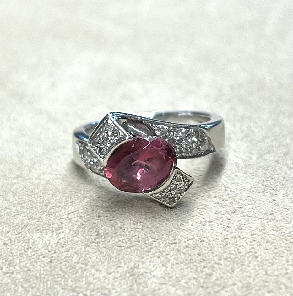 Pink Tourmaline & Diamond Ring