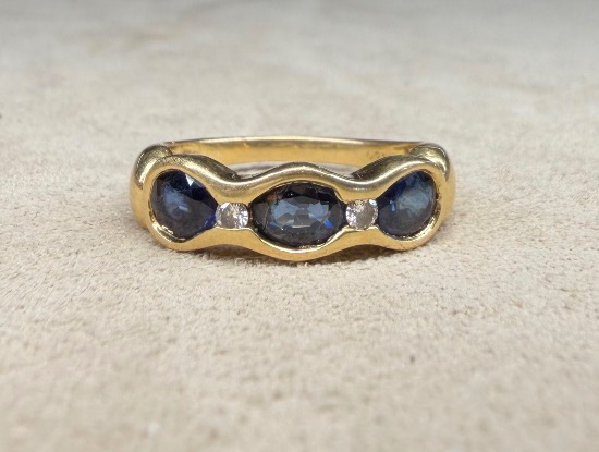 Bague saphirs et diamants