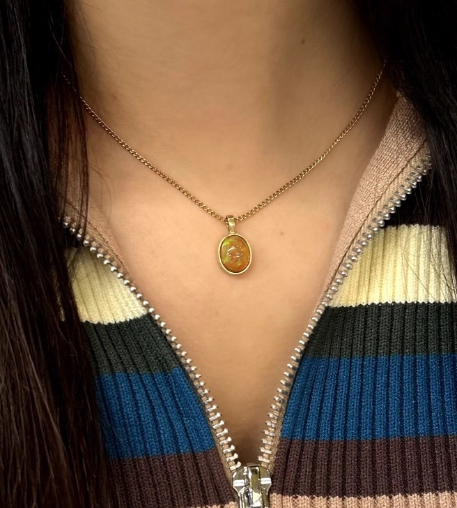 Pendentif Opale cabochon
