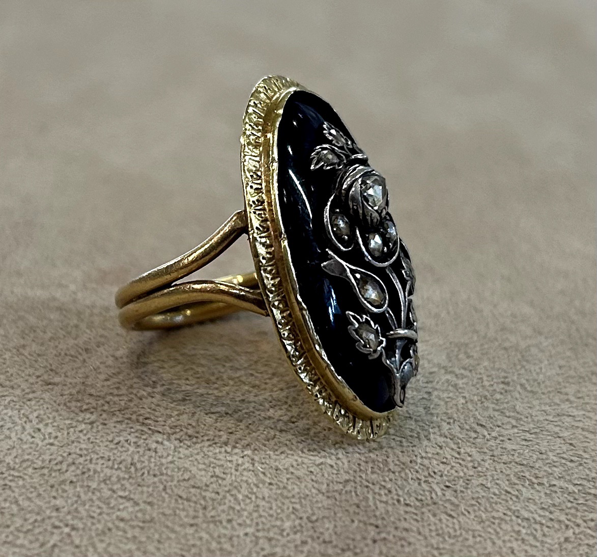 Enamel & Diamond Rose Ring-photo-2