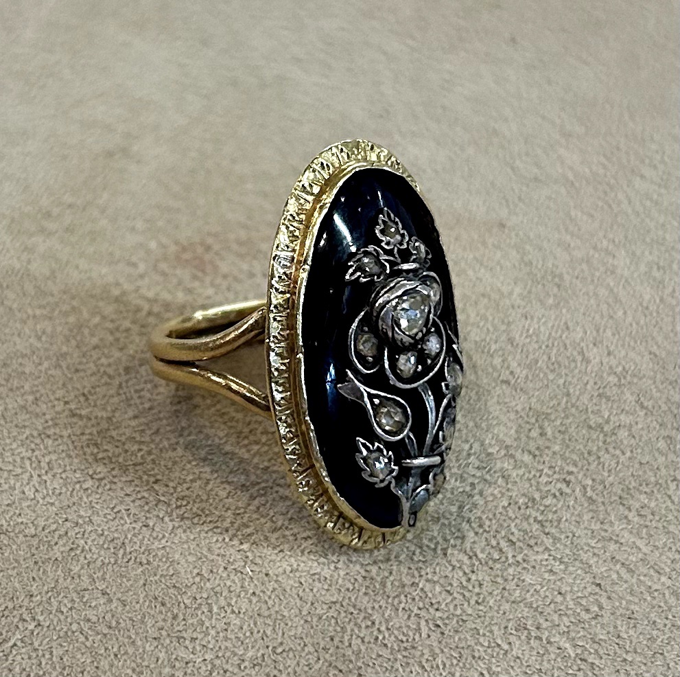 Enamel & Diamond Rose Ring-photo-4