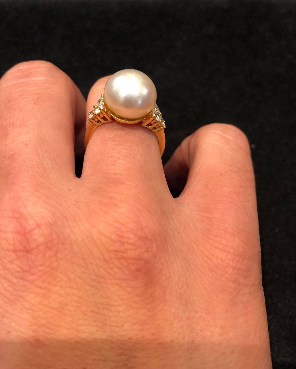Pearl And Diamond Ring-photo-2