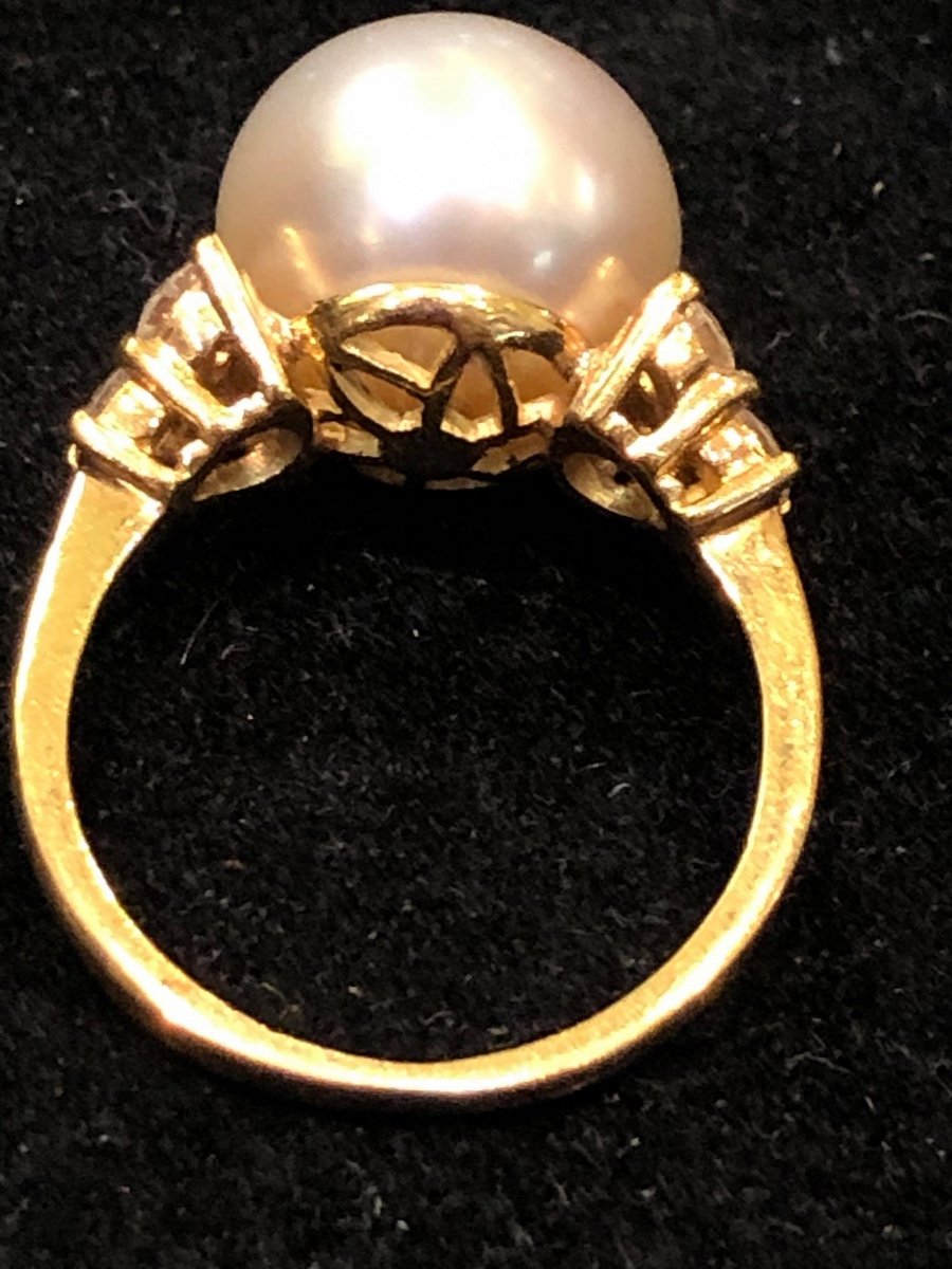 Pearl And Diamond Ring-photo-4