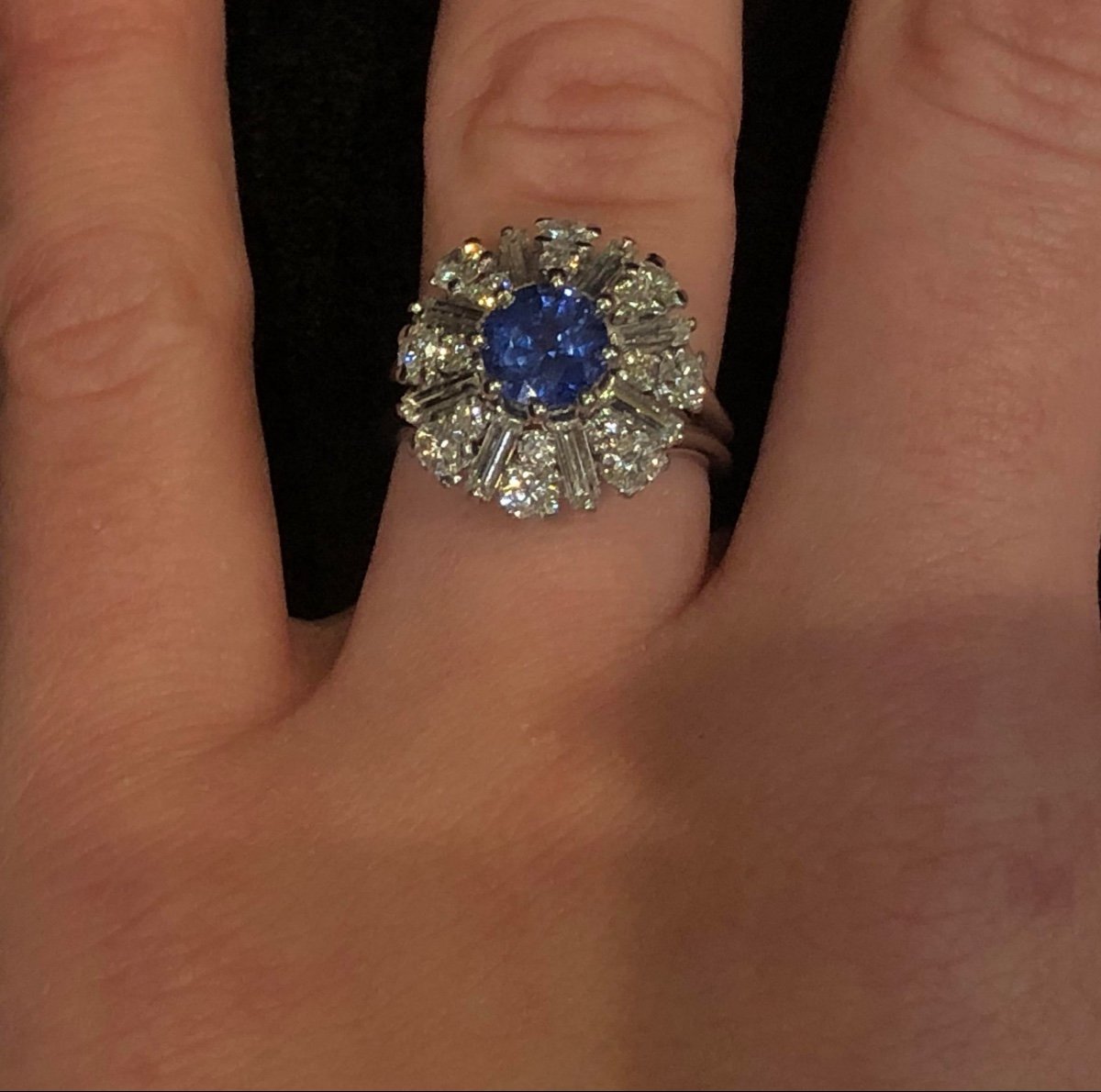 Pompadour Sapphire Diamond Ring-photo-2