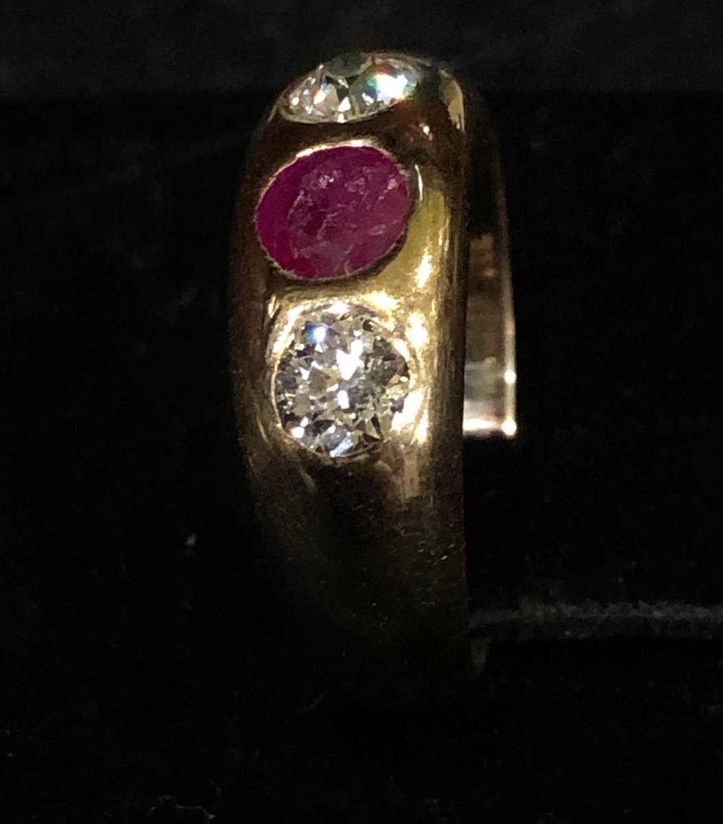 Ruby Diamond Bangle Ring-photo-2