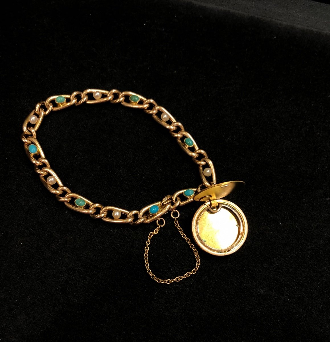 Niii Turquoise Bracelet And Its Cassolette Pendant-photo-2