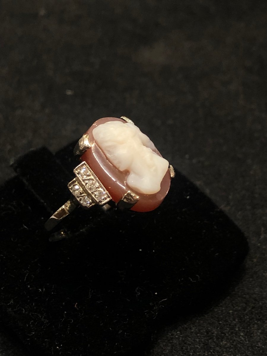 Bague Camée roses de Diamants NIII-photo-4
