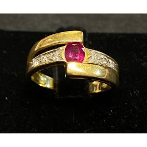 Bague Rubis Diamants 