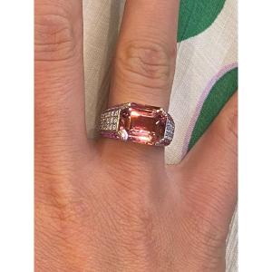Pink Sapphire And Diamond Tourmaline Ring