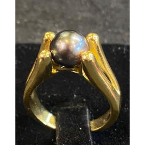 Gray Pearl Ring