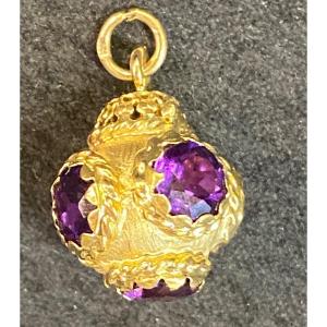 Pendentif Boule Améthystes 